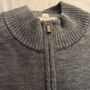 Smart Wool Men's Mock Neck Gray Quarter Zip Sweater Sz XL Like New!